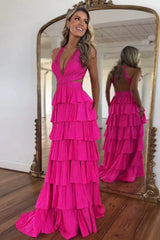 Sexy Sleeveless Halter A-line Long Prom Dress with Slit