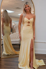 Sparkly Strapless Long Mermaid Prom Dress with Beading