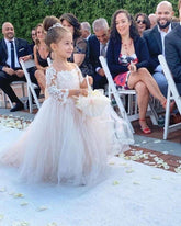 Boho Long Sleeves Lace Flower Girl Dresses