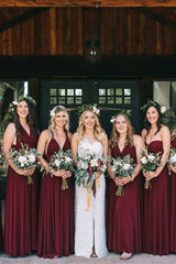 Convertible Long A-line Burgundy Bridesmaid Dresses Multiway Infinity Dress