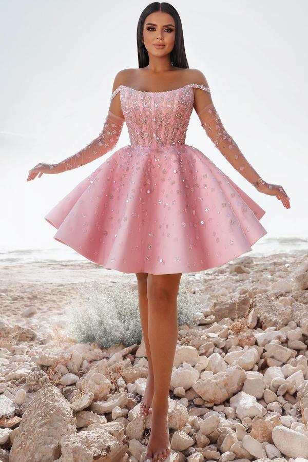 Short A-line Strapless Satin Princess Party Dresses
