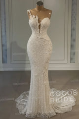 Long Mermaid Sweetheart Tulle Sequin Formal Prom Dress