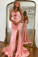 Cute Sweetheart Mermaid Sequined Prom Dress with Keyhole