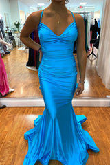 Long Mermaid Sweetheart Backless Floor Length Prom Dress