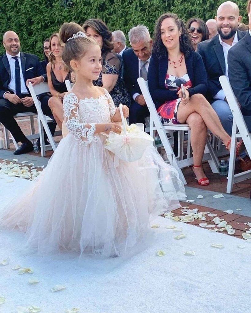 Boho Long Sleeves Lace Flower Girl Dresses